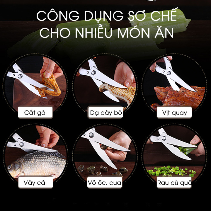 Kéo Bếp Đa Năng, Kéo Cắt Thịt Gà Vịt