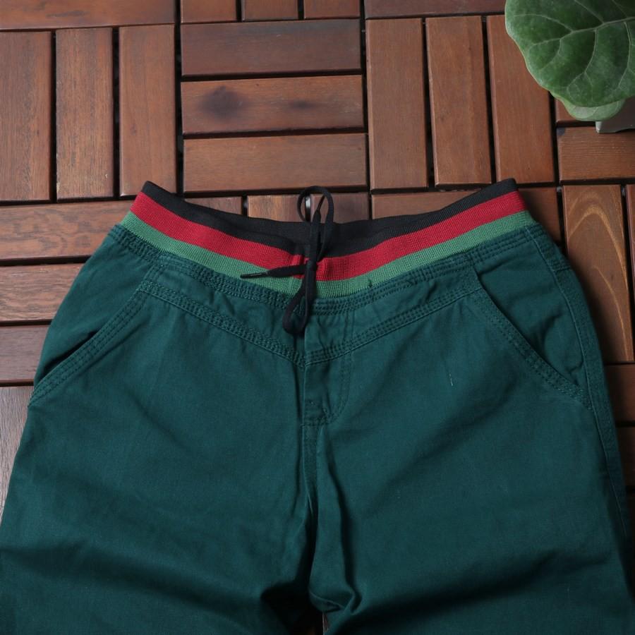 Quần short kaki nam xanh rêu lưng thun GN160 Gấu Nâu