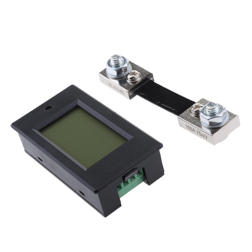 100A DC LCD Digital KWH Power Meter Monitor Voltage Ammeter + 100A Shunt