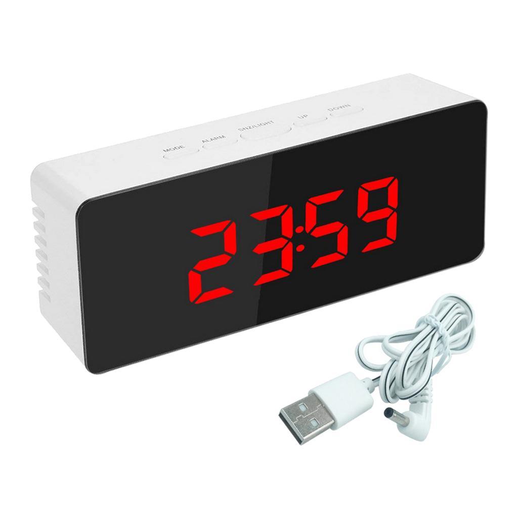 Surface Alarm Clock Led Display Desktop Clocks for Adults Bedroom Red
