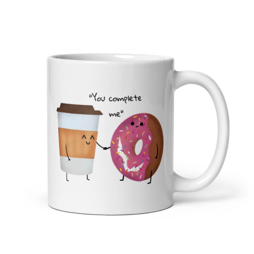 Cốc sứ cặp đôi hình coffee và bánh Donut