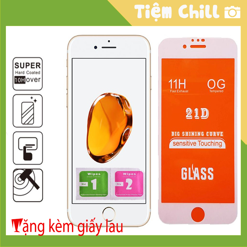 KÍNH CƯỜNG LỰC 21D CHO IPHONE TỪ IP 6 ĐẾN IP 13 PROMAX SIÊU BỀN, SIÊU CỨNG, ÔM SÁT MÁY