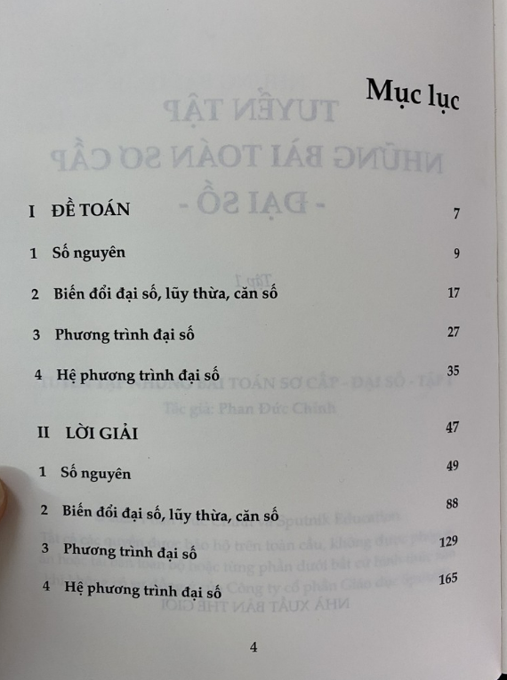 Sách - Tuyển tập những bài toán sơ cấp đại số Tập 2