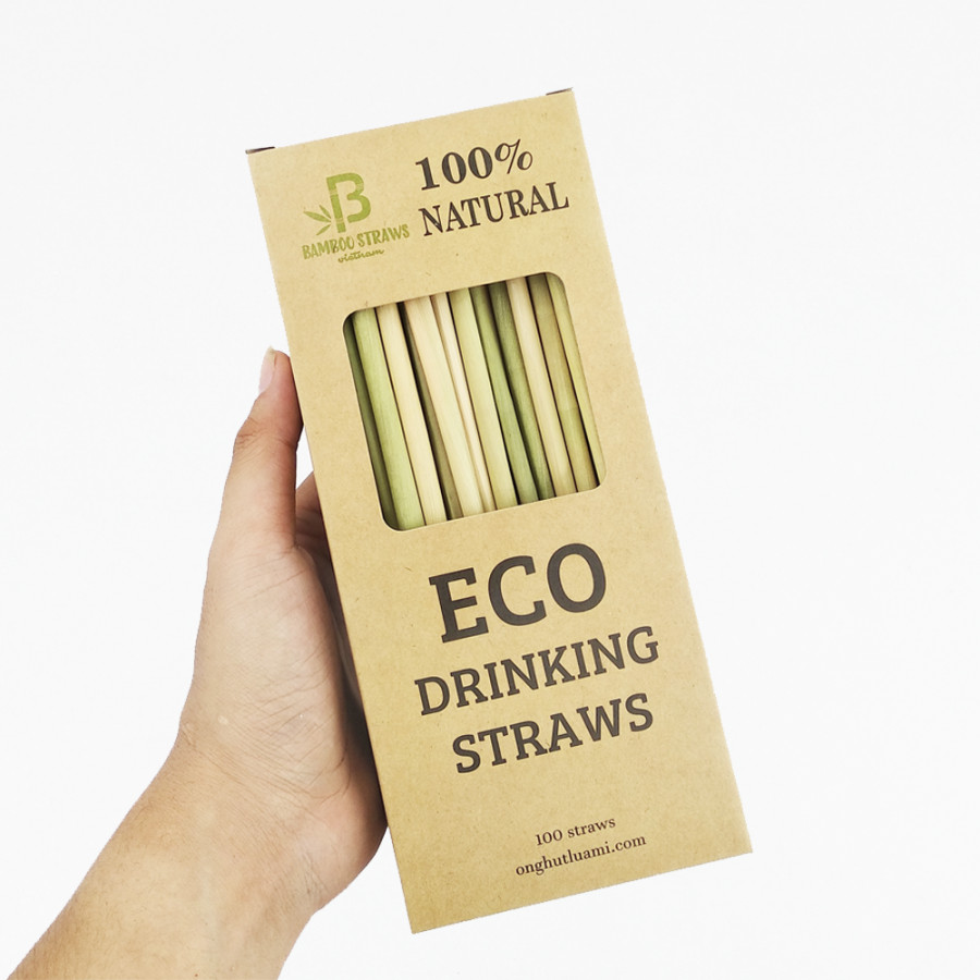 Ống Hút Cỏ Bàng - Hộp 100 ống ( Grass Straws )