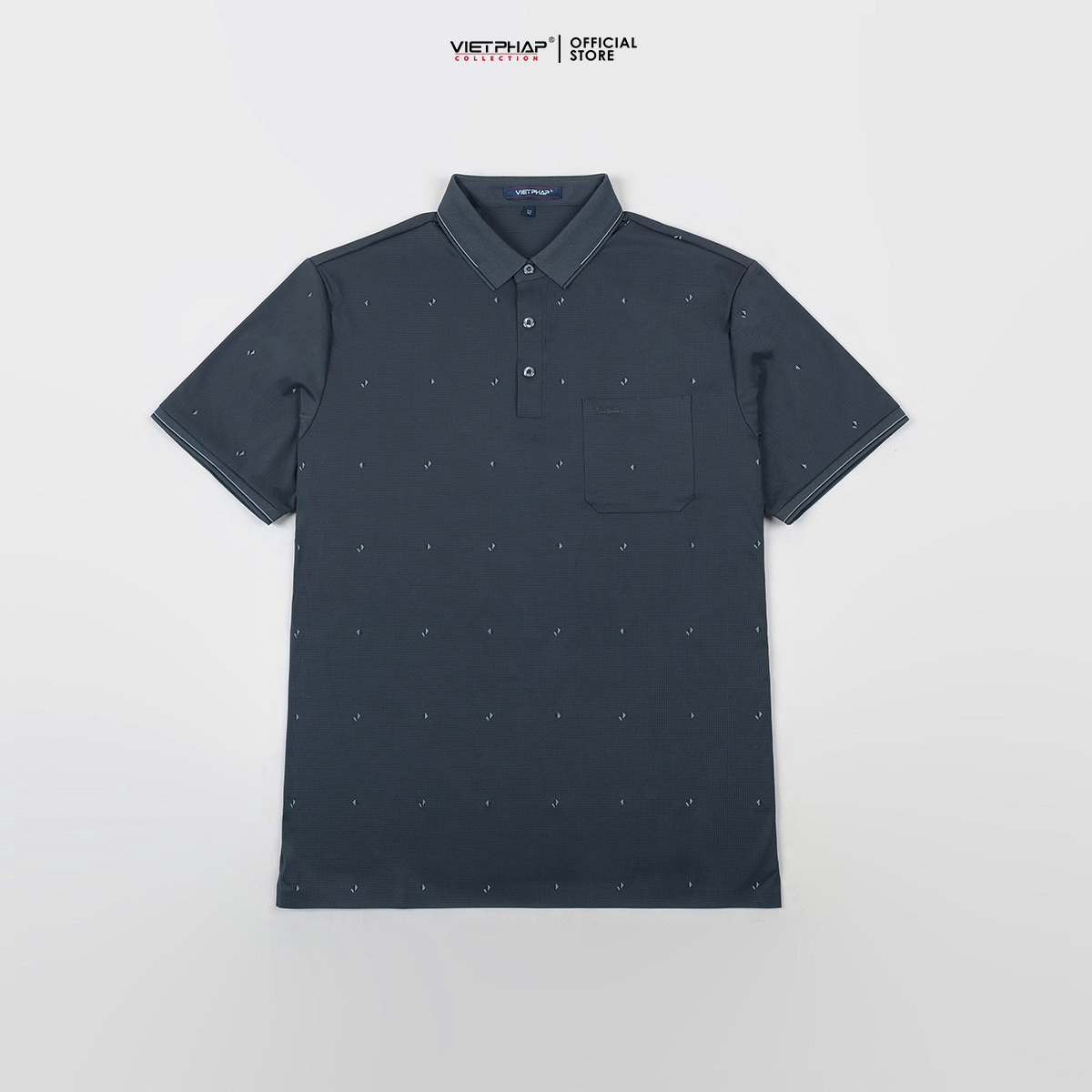 Áo Polo Nam VIỆT PHÁP Form Luxury - Thun Lụa Lạnh In, lịch lãm, sang trọng 50564