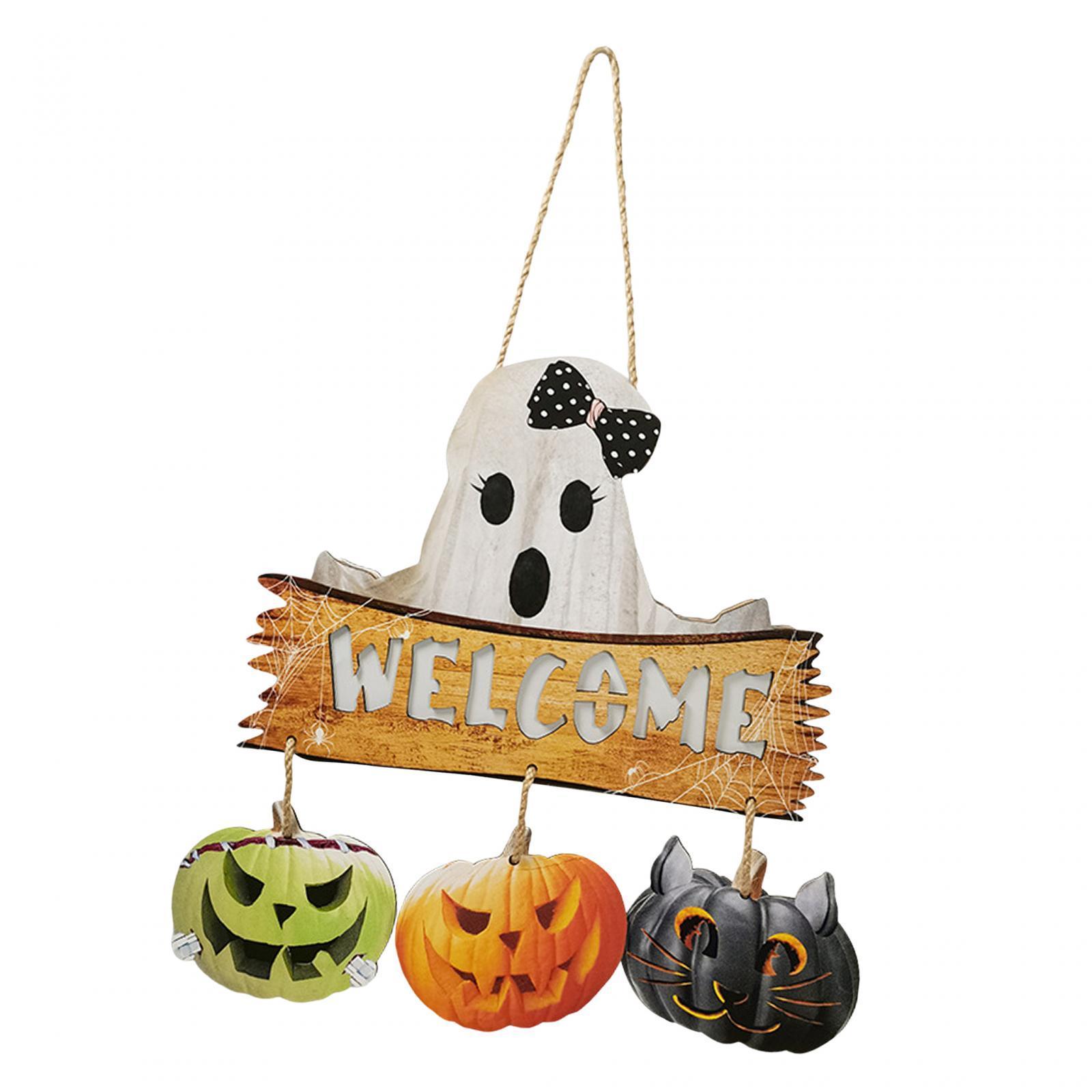 Halloween Door Sign Halloween Door Wreath Halloween Wooden Signs Porch Sign