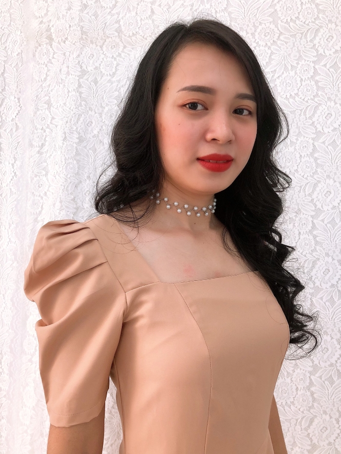 Đầm xòe S&M cổ vuông tay phồng tùng xếp 3 tầng trẻ trung, xinh đẹp, tôn dáng GR177 - Hình thật do shop tự chụp