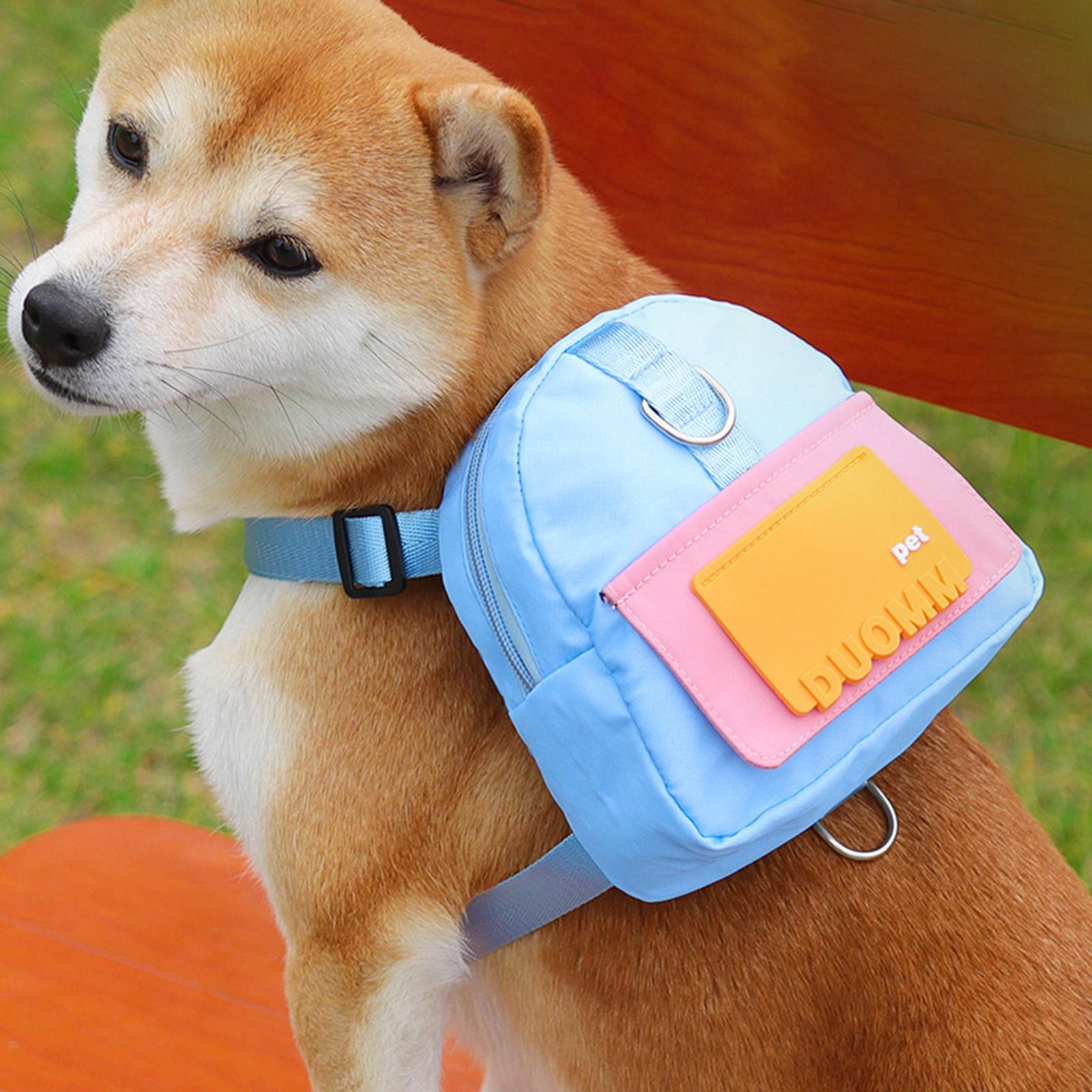 Dog Backpack Harness Dogs Puppy Bag with Harness Adjustable Puppy Dog Carriers with Leash for Daily Walking