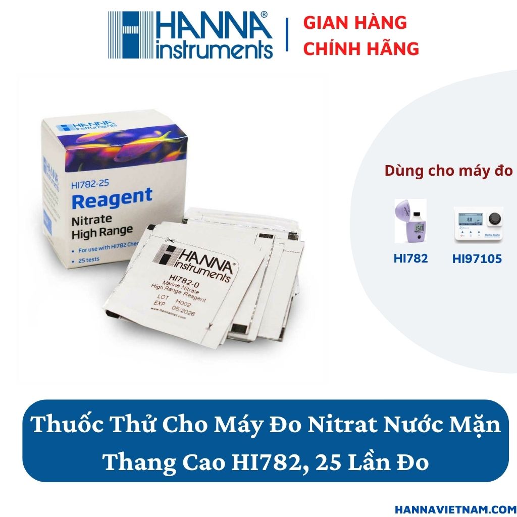 Bột Thử Cho Máy Đo Nitrat Trong Nước Mặn HI782, 25 Lần Đo 