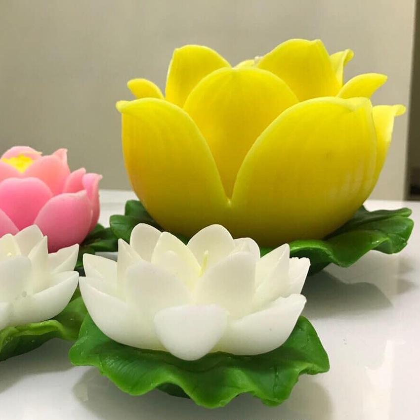 Nến hoa sen lớn - nến hoa thờ phật - nến bông sen trang trí cao cấp candle shop