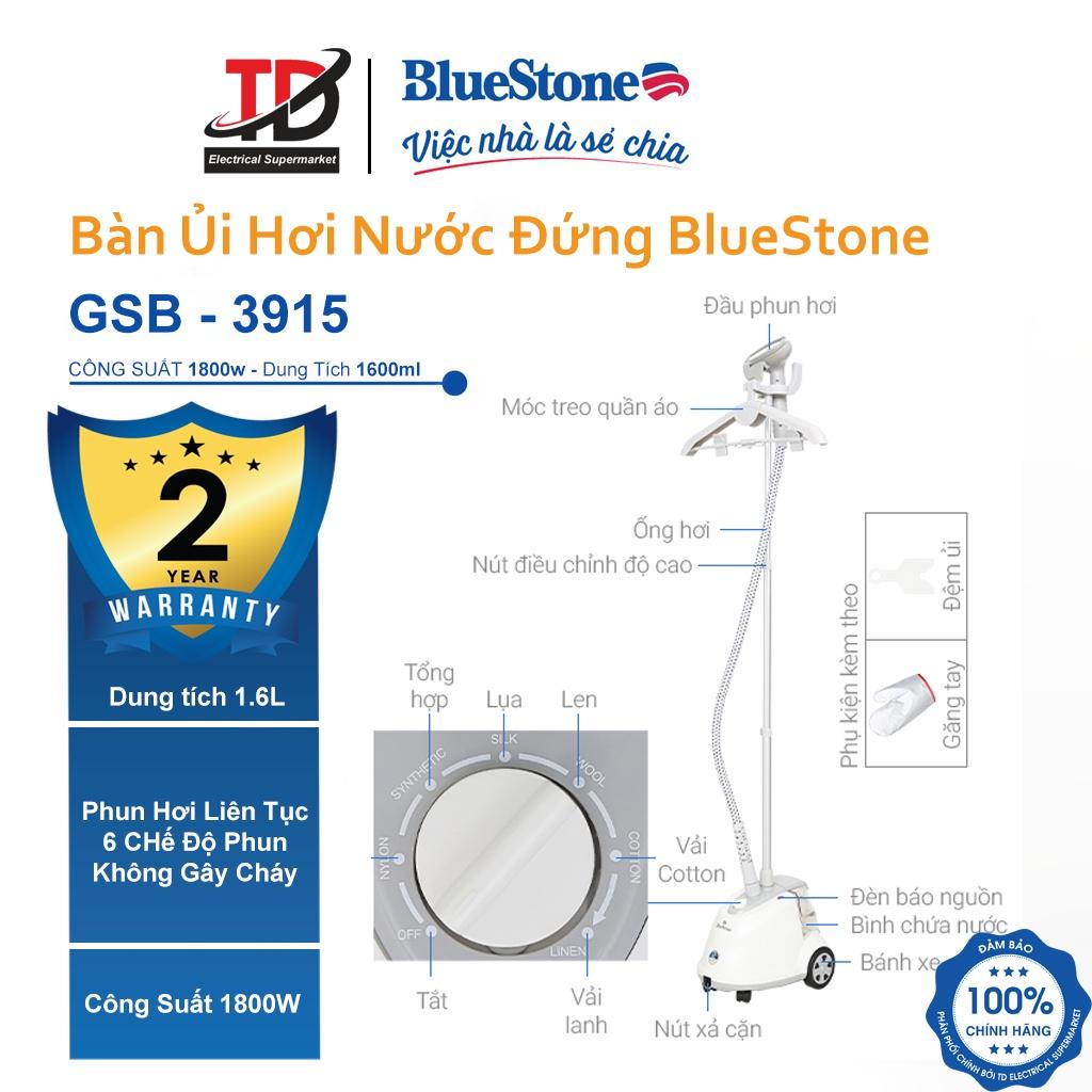 Bàn ủi hơi nước đứng Bluestone GSB-3915 , Dung Tích 1.6L - Hàng chính hãng