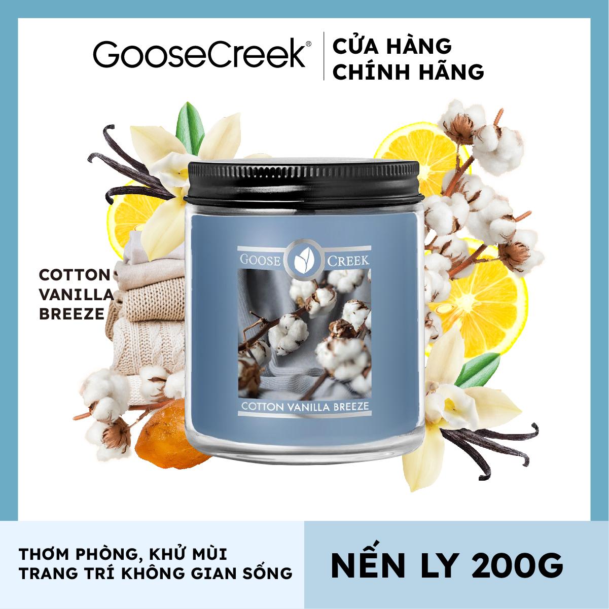 Nến ly Goose Creek (200g) - Cotton Vanilla Breeze