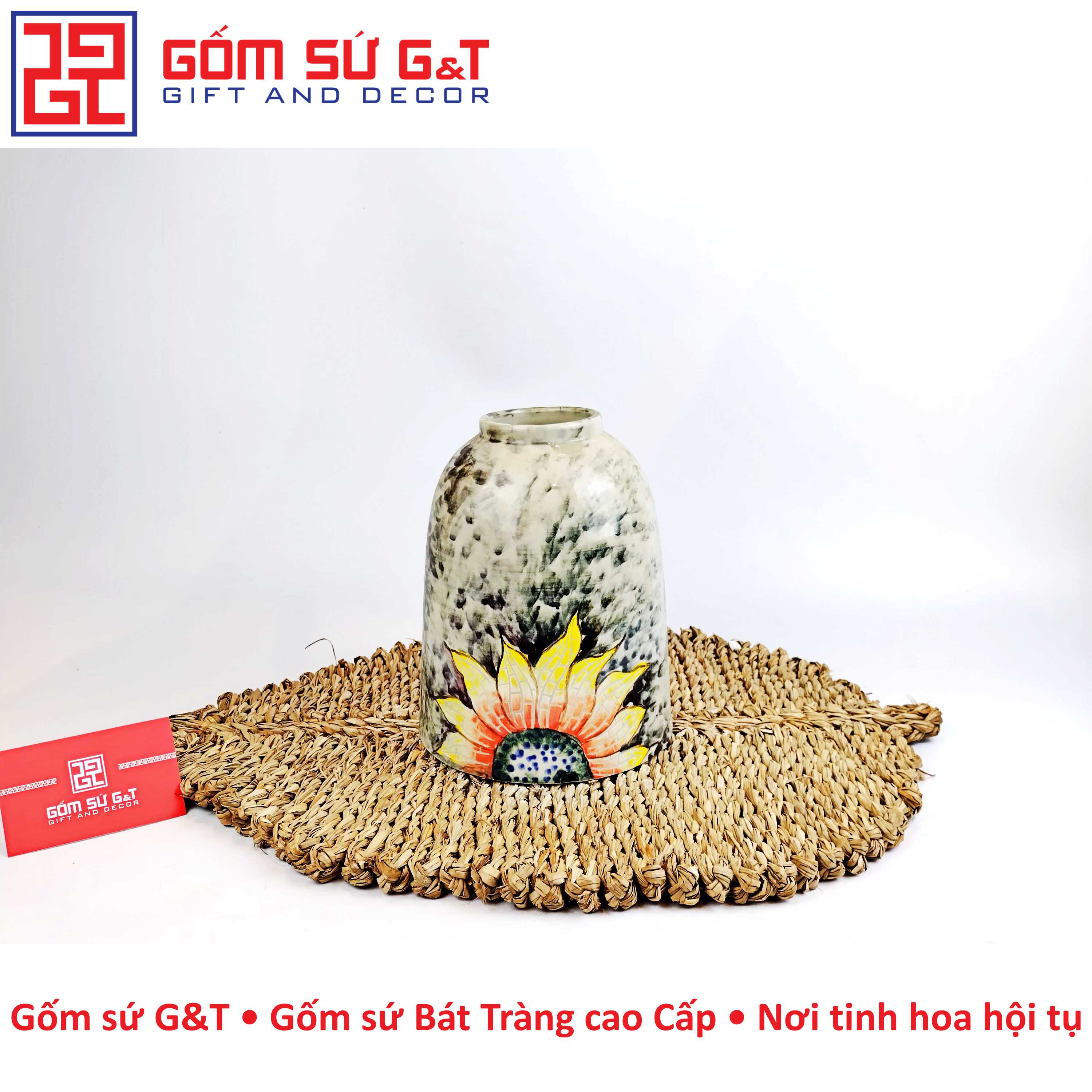 Lọ hoa chuông hoa hướng dương Gốm Sứ G&T