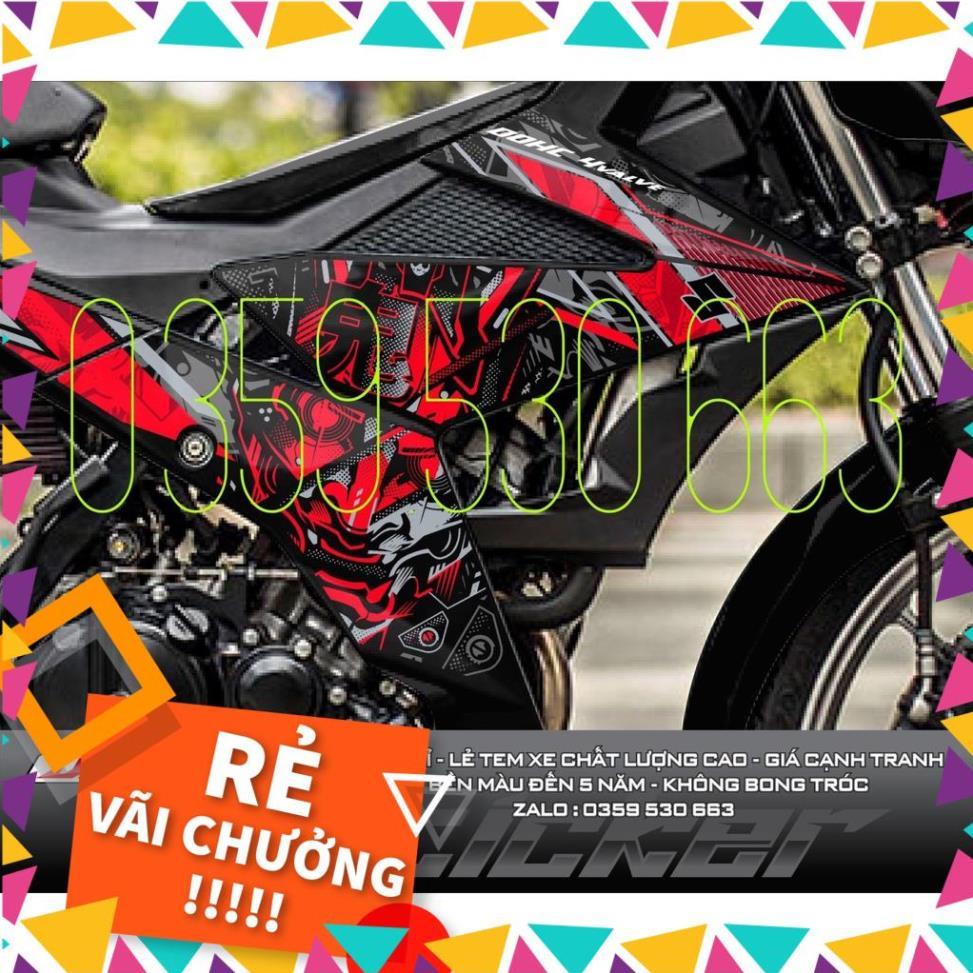 Tem Rời Raider FI Mẫu Samurai Đen Đỏ Mẫu Mới