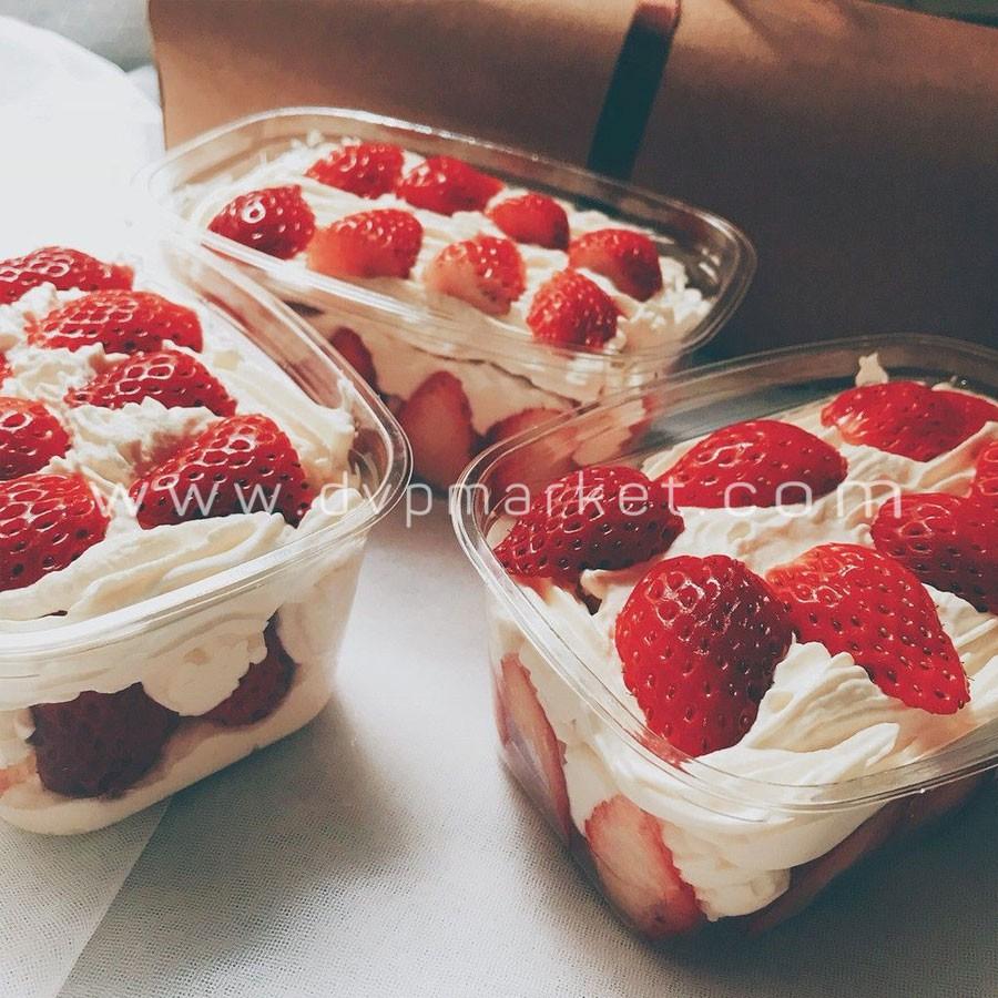 Hộp nhựa oval đựng bánh tiramisu, mousse XY092 (50C kèm nắp)