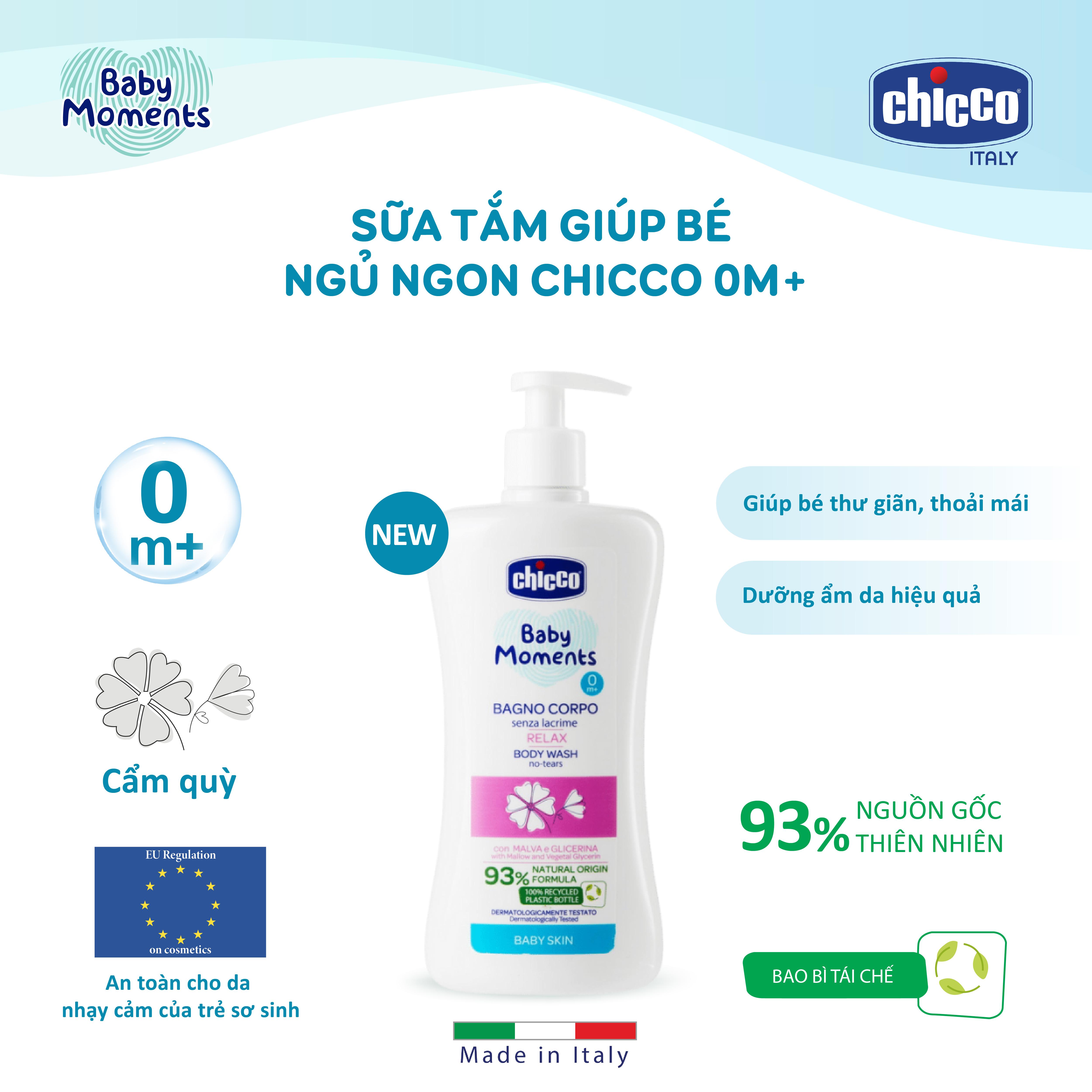 Sữa tắm giúp bé ngủ ngon Chicco 0M+ 500ml