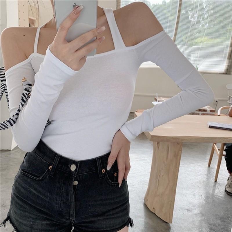Áo thun dây chéo ngưc tay dài mua 1 được 2