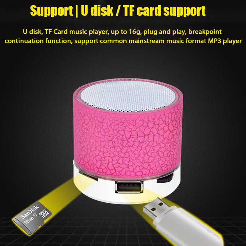 Mini Di Động A9 Loa Bluetooth Đèn LED Nhiều Màu Sắc USB Hình Trụ MP3 Âm Thanh Không Dây Loa Siêu Trầm Sạc Hỗ Trợ Thẻ TF Color: Green