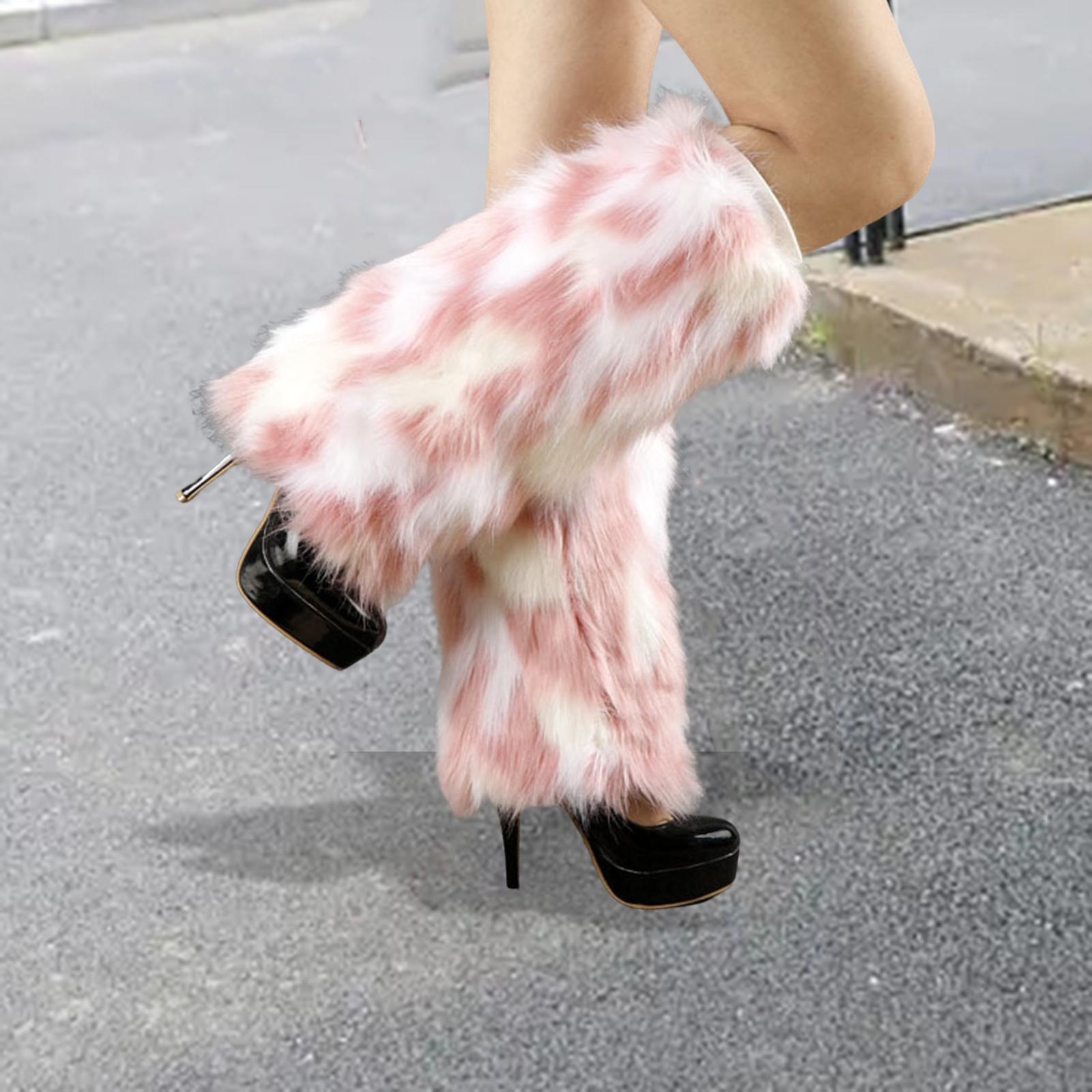 Leg Warmer Boot Shoes Cuffs Covers Faux Furry Leggings Warm Stockings Winter Fashion Boot Sleeves for Womens Adult Party Costumes