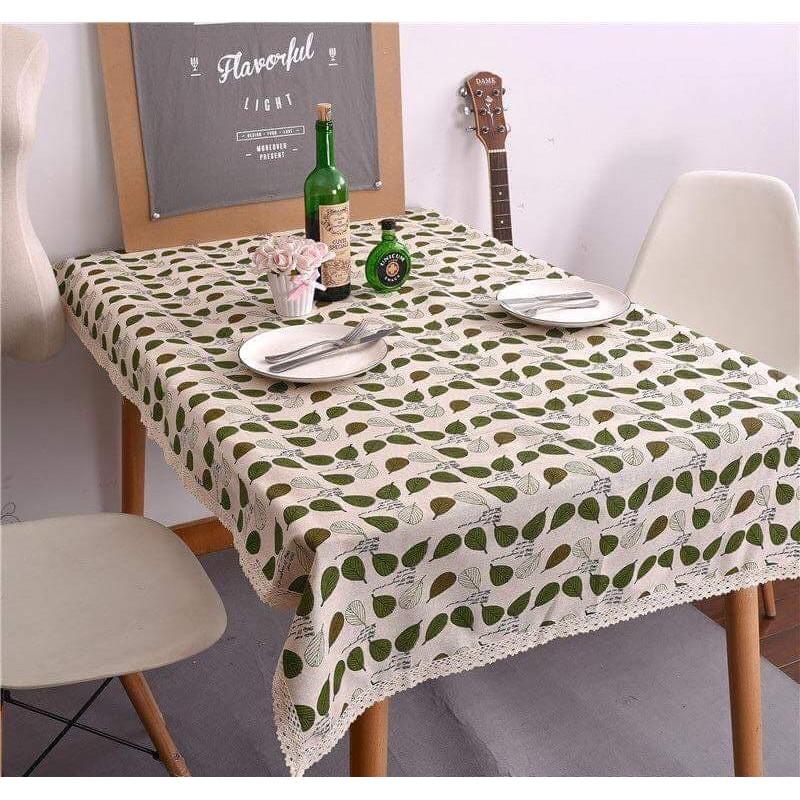 Vải Bố Vải Canvas Decor Trang Trí May Rèm, Màn Cửa Sổ, Khăn Bàn, Khăn Picnic, Phông Chụp Ảnh Họa Tiết Lá Đậm Nhạt