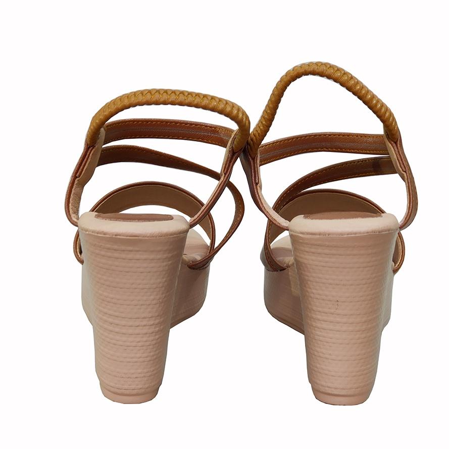 Giày Sandal Nữ Đế Xuồng TiTi ĐÔ Da Bò Thật Cao Cấp 9cm DNU2156b