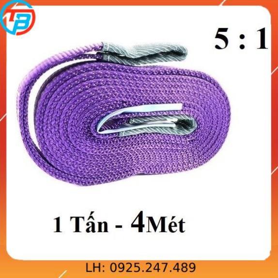 Dây cáp vải cẩu hàng 1 Tấn - bản 25mm - Hệ số 5:1 - 4 Mét CÁP THÉP Thái Bình VinàN
