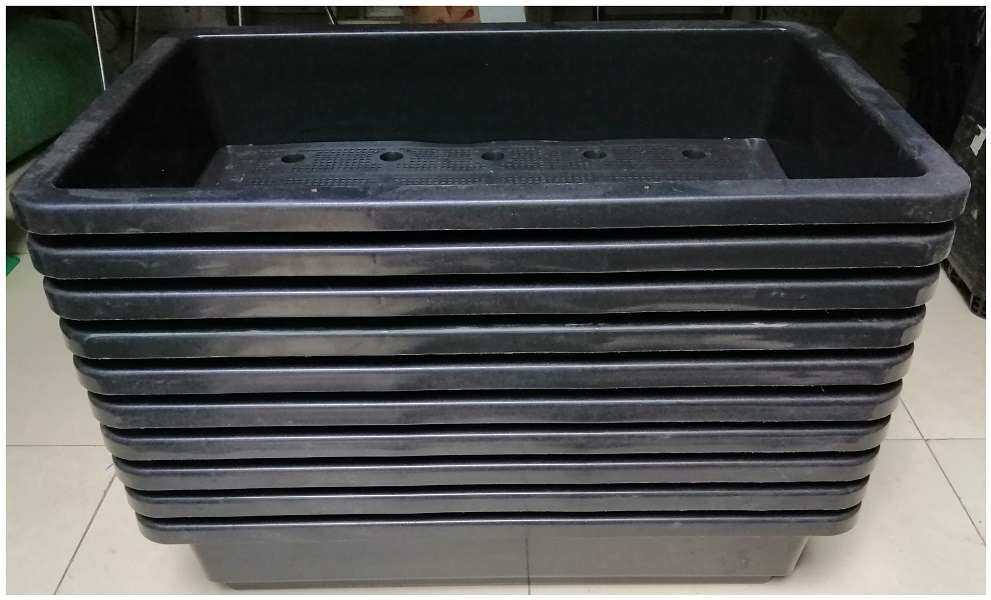 5 KHAY NHỰA TRỒNG RAU KÍCH THƯỚC 68X42X15CM - MÀU ĐEN