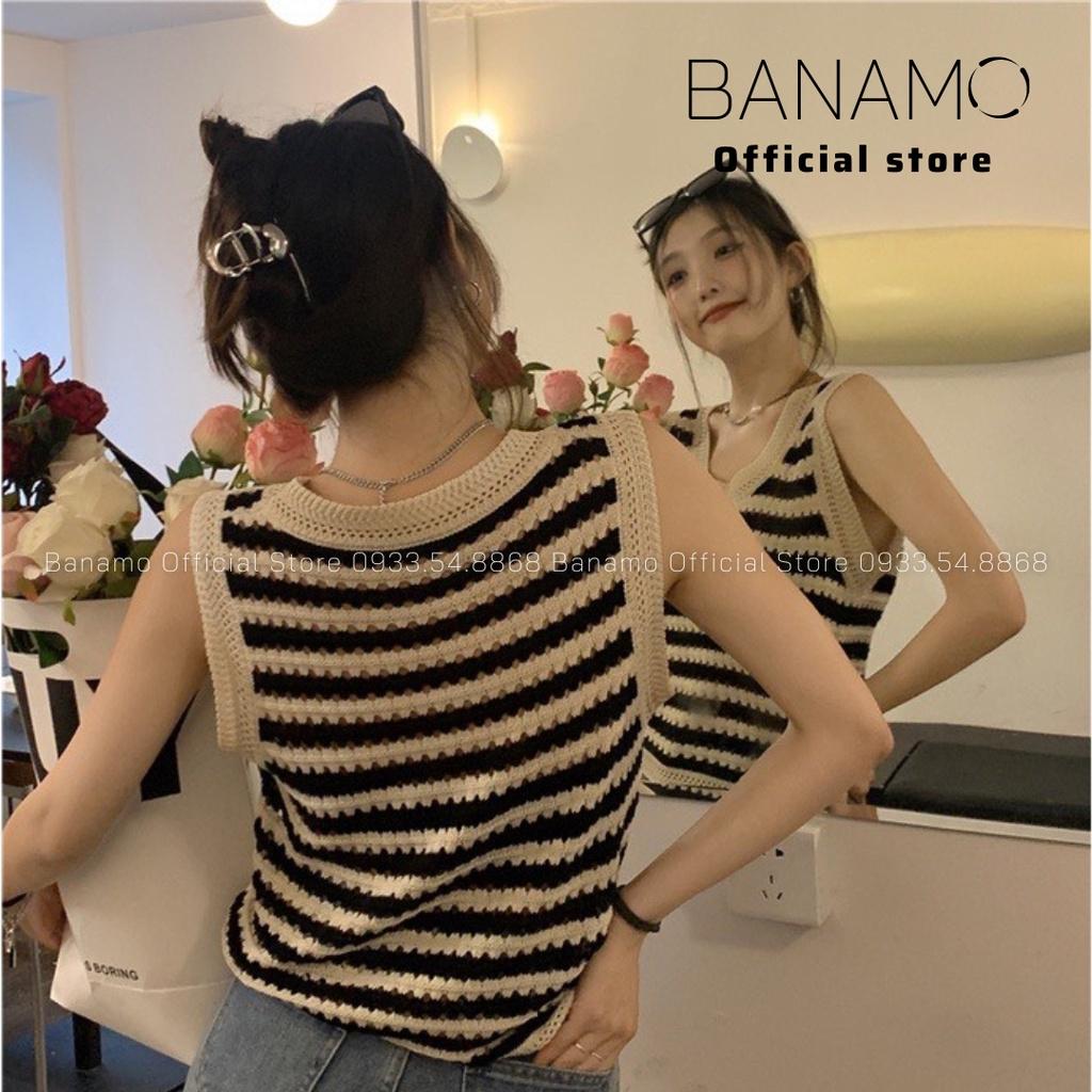 Áo len nữ kẻ ngang form rộng ba lỗ phong cách hàn quốc chất đẹp 3417
