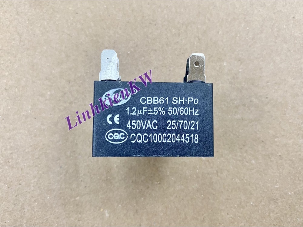 Tụ Quạt Điều Hòa 1.2uf 450v Chân Jack, Mới, Chính gốc 100%