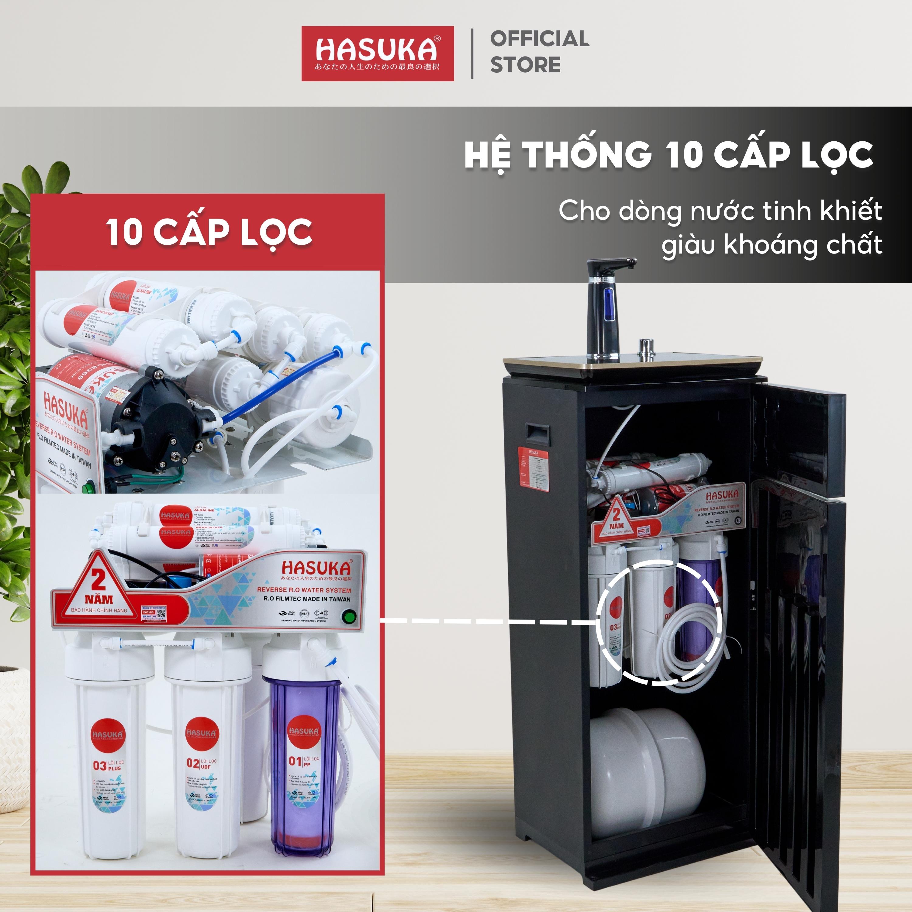 Máy lọc nước RO HASUKA HSK-110 KDH Diamond công suất lọc 10L/h, loại bỏ tạp chất, khử mùi clo, mùi tanh trong nước - HÀNG CHÍNH HÃNG