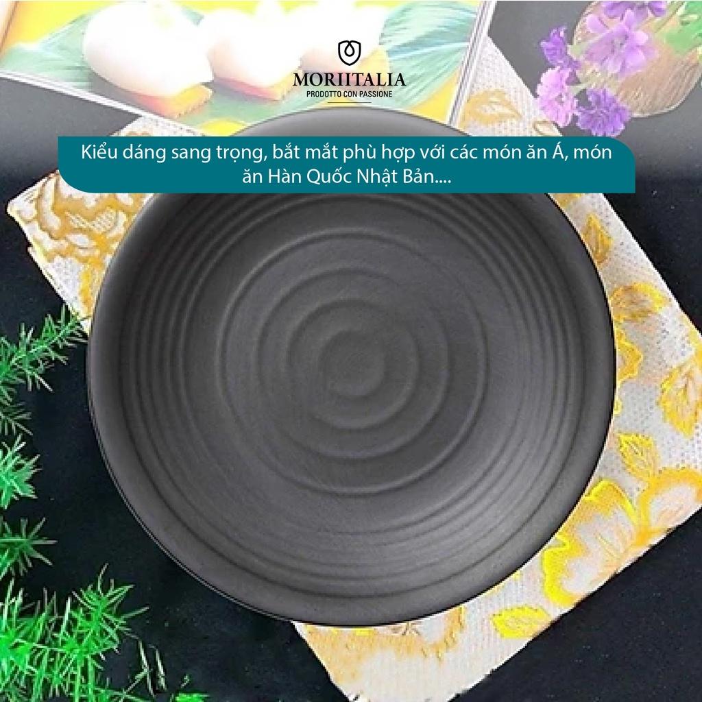 Dĩa tròn melamin KORMEL màu đen cao cấp sang trọng E10469.B