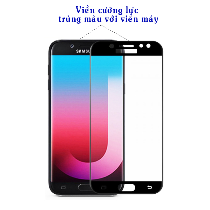 Kính Cường Lực Cho Samsung Galaxy J7 Pro - Full Màn Hình - Màu Đen - Hàng Chính Hãng