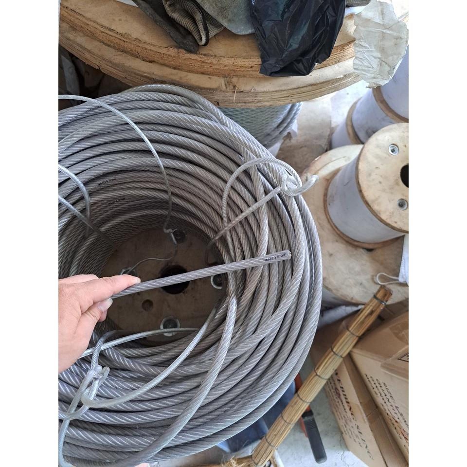 Cáp inox 304 bọc nhựa lên 5mm  dài từ 1 - 1000 mét