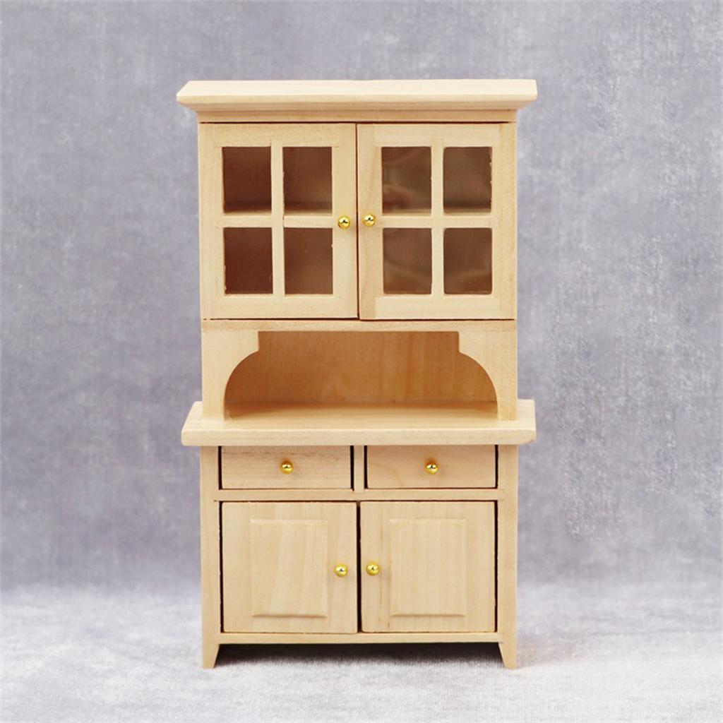 Dollhouse Miniature Wooden Bookcase Shelf Dolls House Miniatures Furniture
