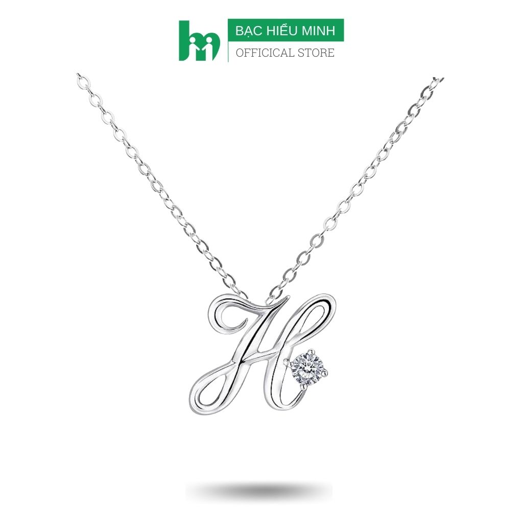 Dây Và Mặt Dây Chuyền Nữ Bạc Hiểu Minh CC001.H - Chữ H - Bảo Hành Vĩnh Viễn