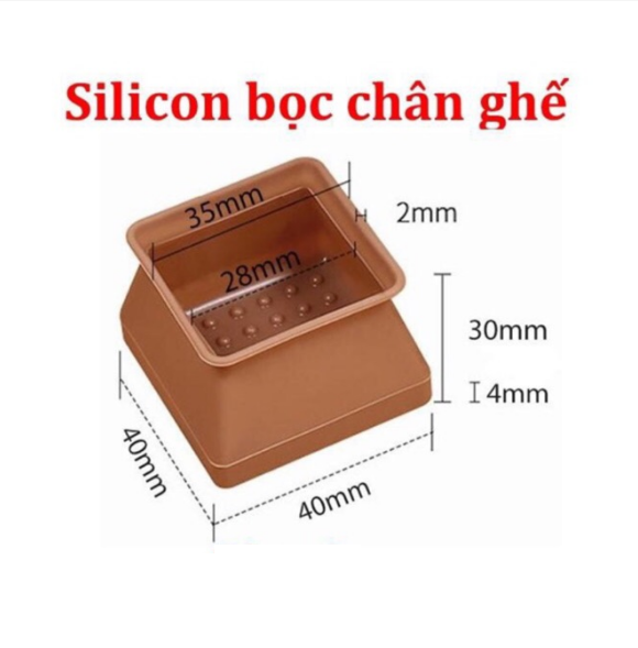 Miếng bọc chân ghế - Lót chân bàn bằng silicone dẻo, chống trượt, chống xước sàn phù hợp với mọi loại bàn ghế