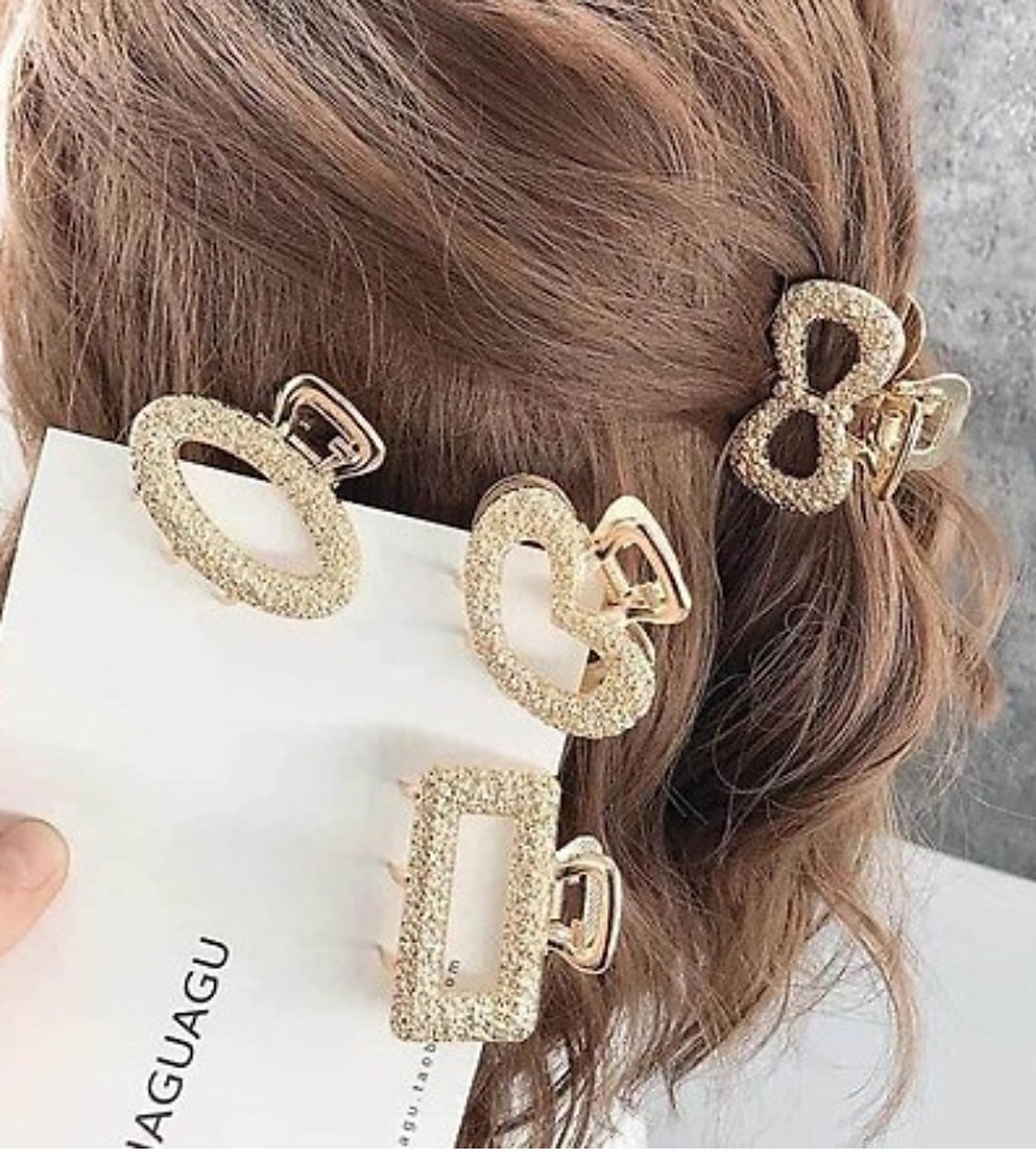 Bộ 5 kẹp tóc nữ vàng kim style kiểu Hàn Quốc siêu xinh