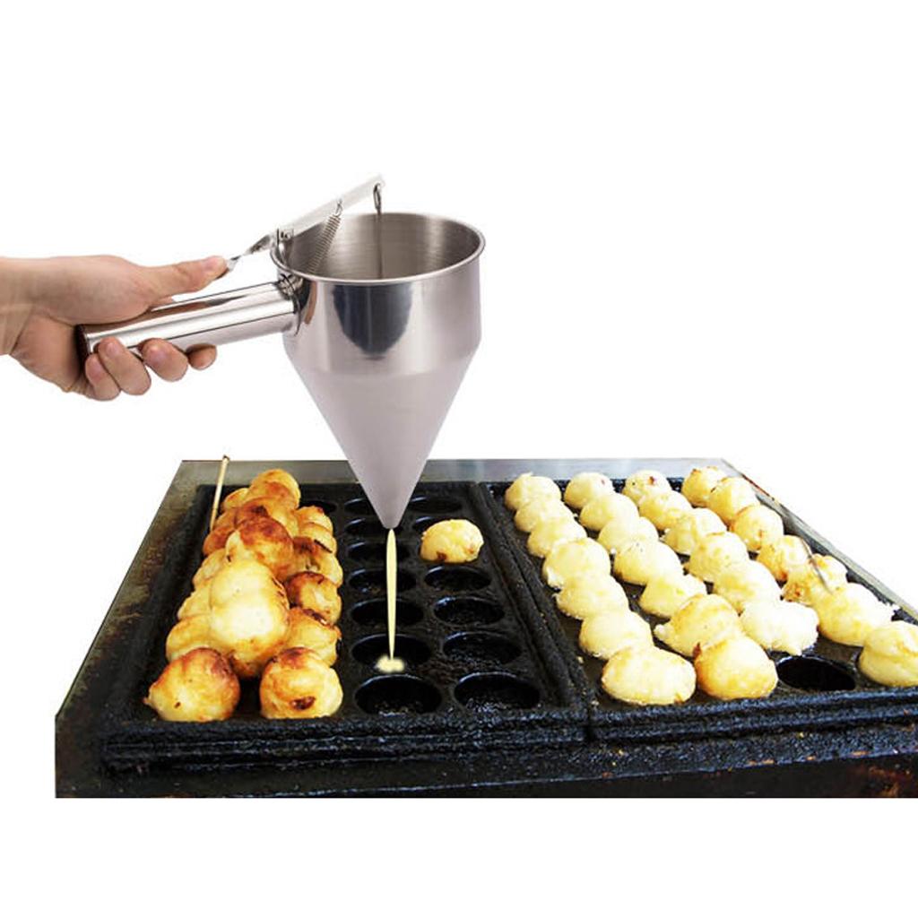 Stainless Steel Conical Funnel with Shelf Octopus Balls Home Kitchen Tool