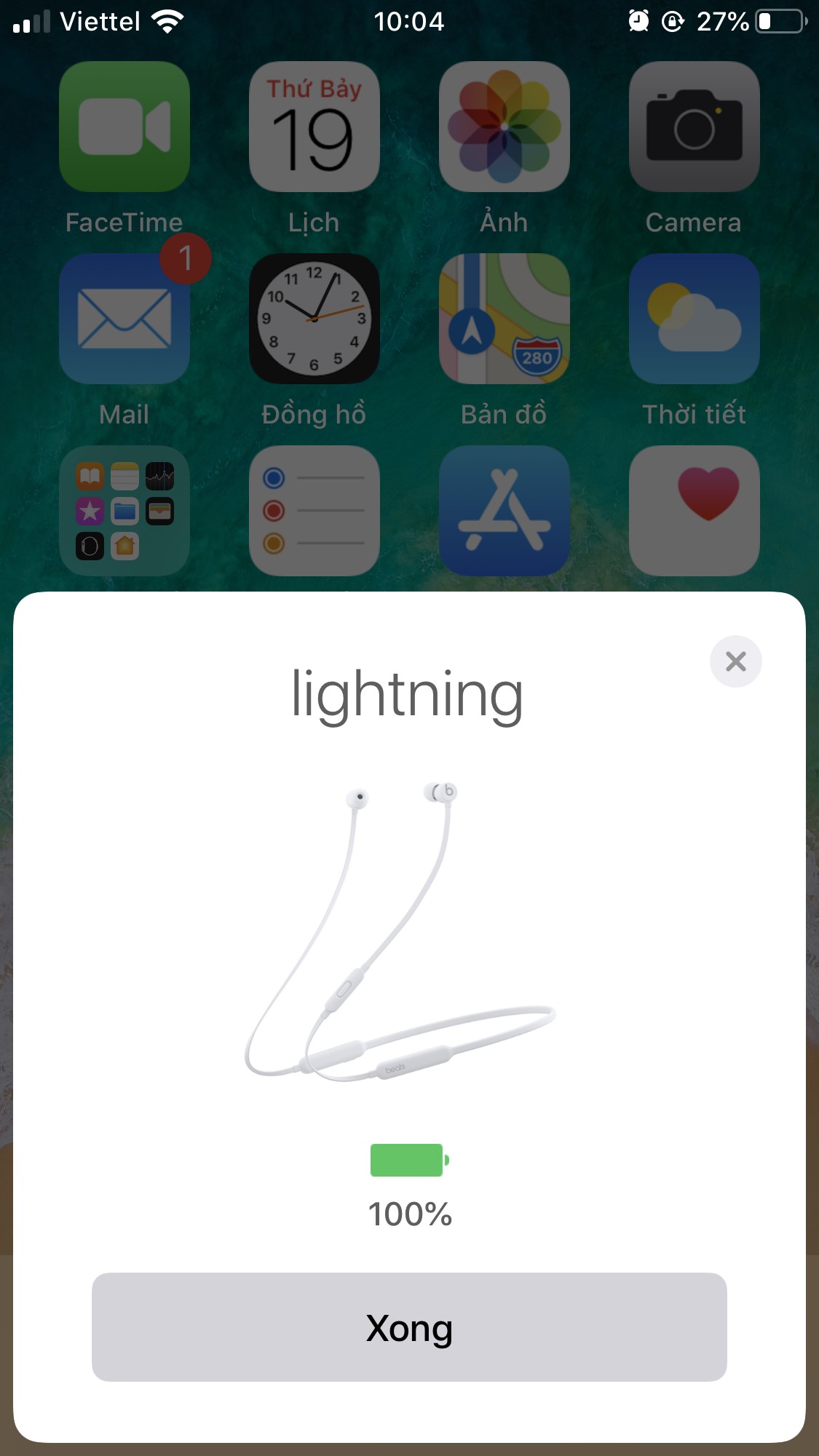 Tai Nghe Bluetooth Chân Lightning Earldom ET-E21 Cho iPhone 7/7P/8/8P/X/XS/XS Max/11/Pro Max - Hàng Chính Hãng