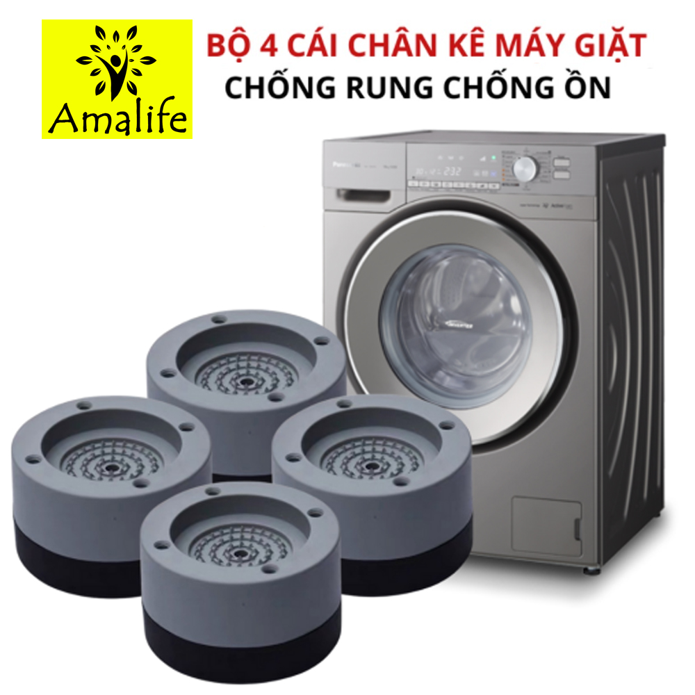 Bộ 4 miếng đế đệm cao su lót kê chân máy giặt chống rung ồn, rỉ sét - Chính hãng Amalife