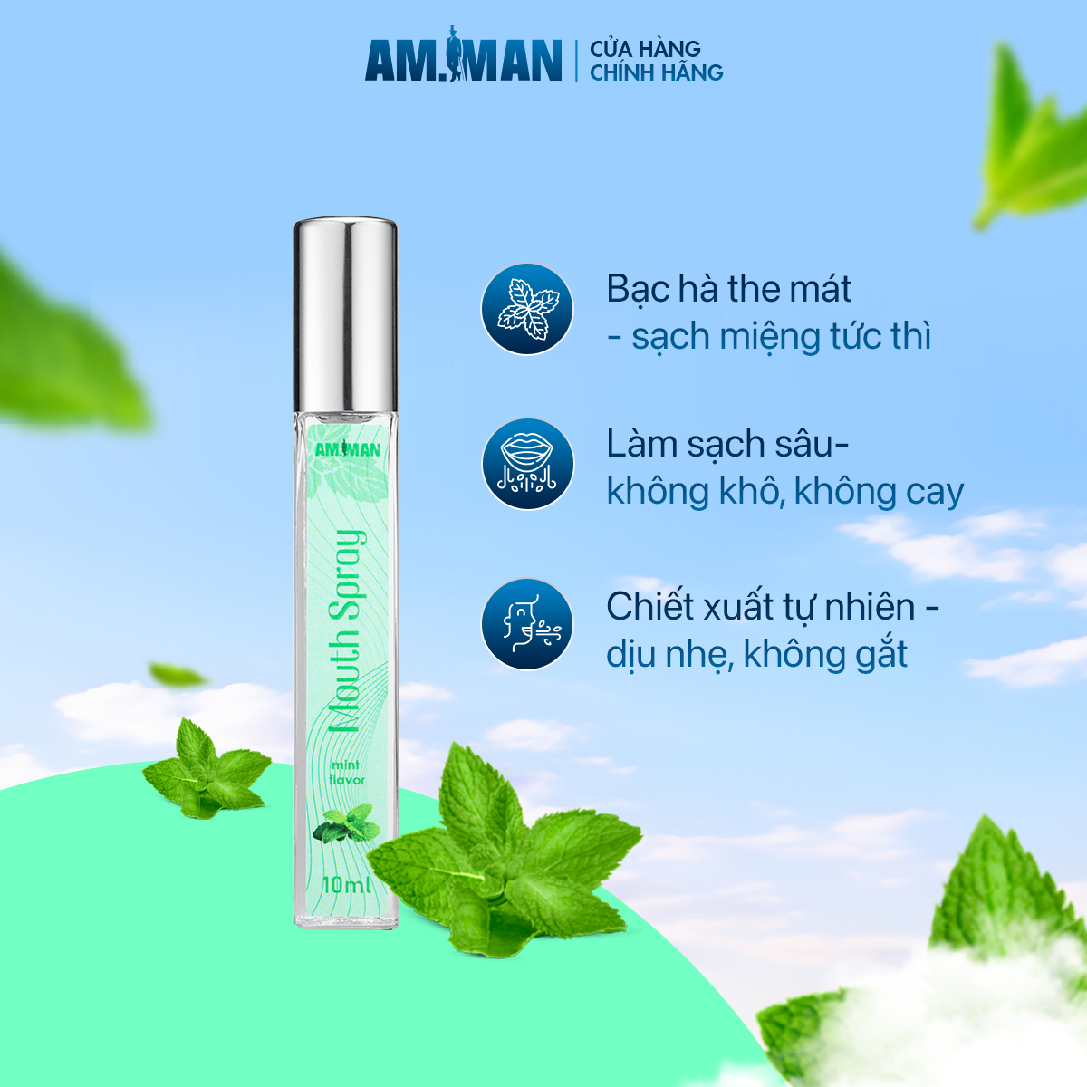 Xịt Thơm Miệng AM-MAN MOUTH SPRAY 10ml Cho Nam Nữ Vị Trái Cây Tự Nhiên Cho Hơi Thở Thơm Mát