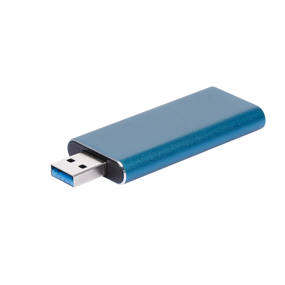 USB 3.0 Đến M.2 Ngff Vỏ SSD Ổ Cứng Hợp Kim Nhôm Loại Đĩa U SSD, Vỏ Ngoài Màu Xanh Lam