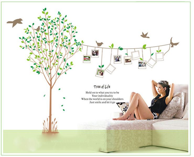 Decal dán tường Cây xanh khung ảnh số 11 trang trí nhà cửa đẹp, sáng tạo