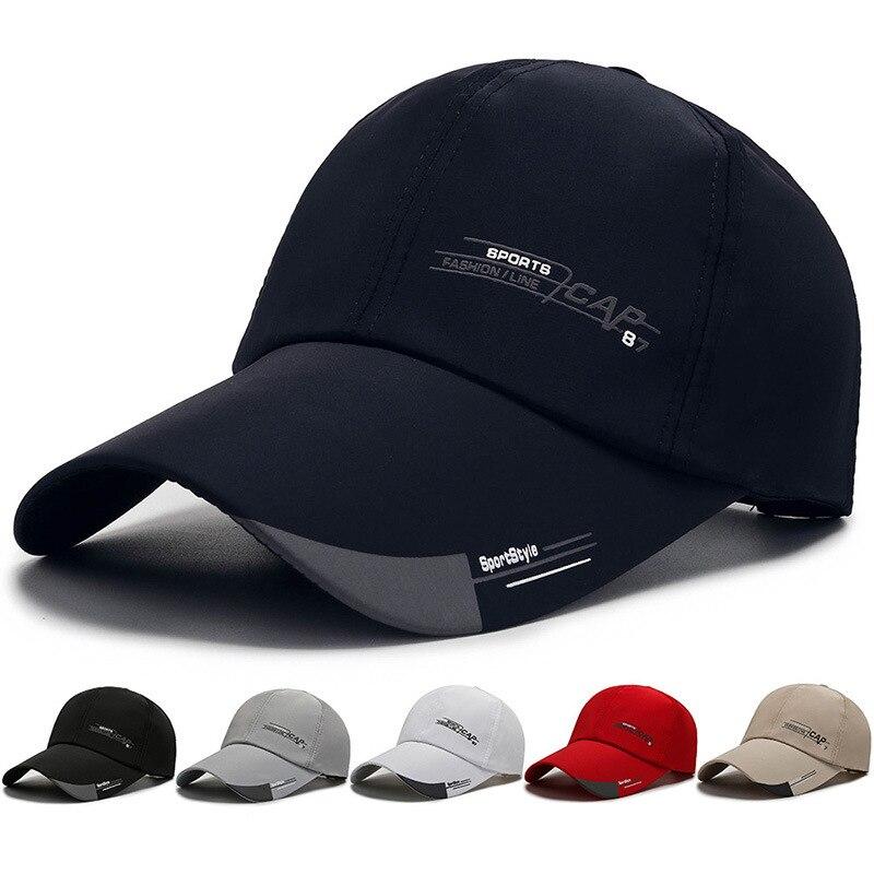 Mùa Hè Thể Thao Ngoài Trời Nón Nhanh Khô Nam Nón Dòng Thời Trang Mũ Bóng Chày Dài Che Vành Bóng Nón Snapback Cho Hat xương Gorras Color: Navy