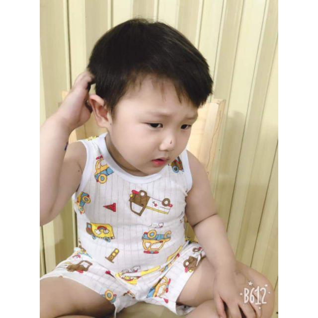 Set 5 bộ cộc sát nách cotton giấy thông hơi siêu mỏng cho bé trai bé gái (Hàng Việt Nam)