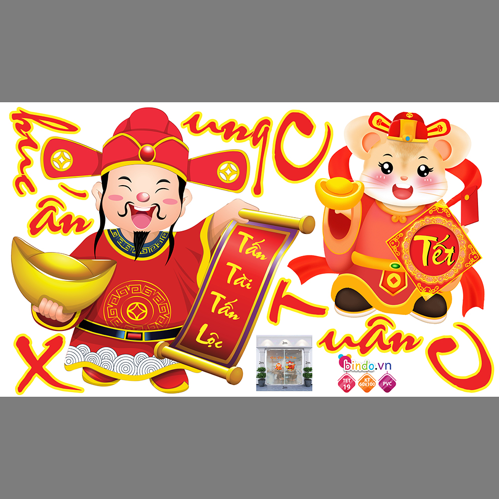 Decal trang trí tết xuân 2020 combo số 3