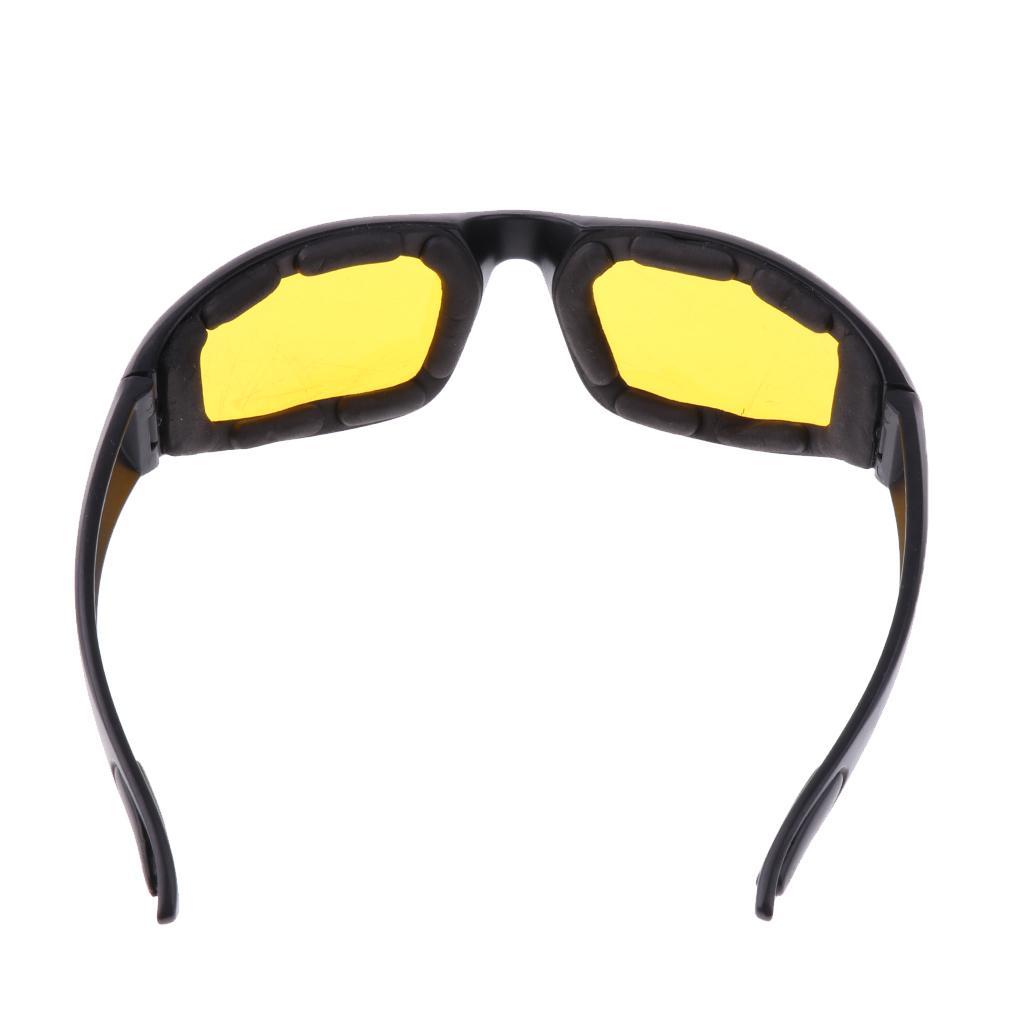 Chopper Padded Wind Resistant Sunglasses Motorcycle Riding Glasses Yellow