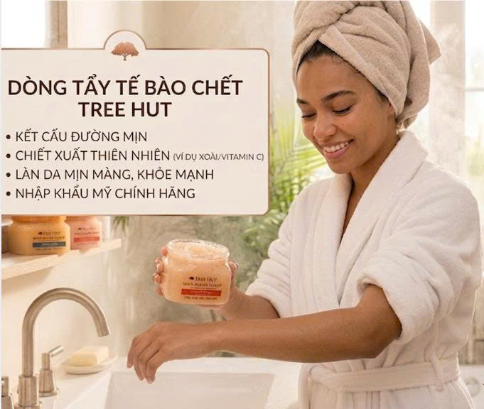 Tẩy Tế Bào Chết Toàn Thân Tree Hut Hương Hoa Dâm Bụt 255g Dưỡng Da Trắng Sáng Hàng Mỹ