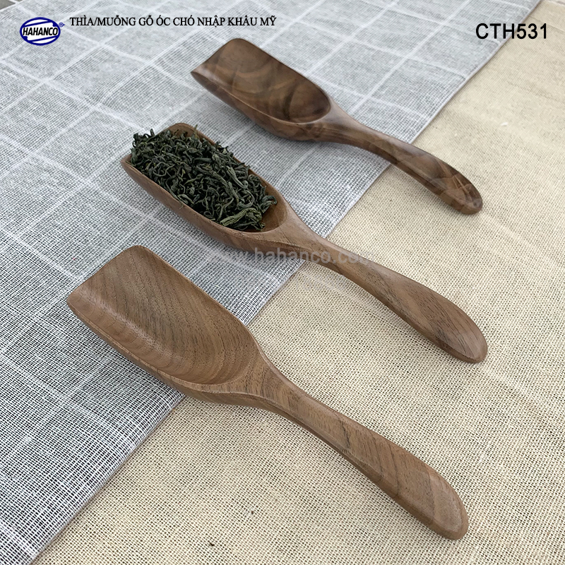 Thìa/Muỗng xúc trà gỗ Óc Chó (15cm) CTH531 - Dùng xúc cafe, xúc gia vị, ăn uống sạch, decor trang trí