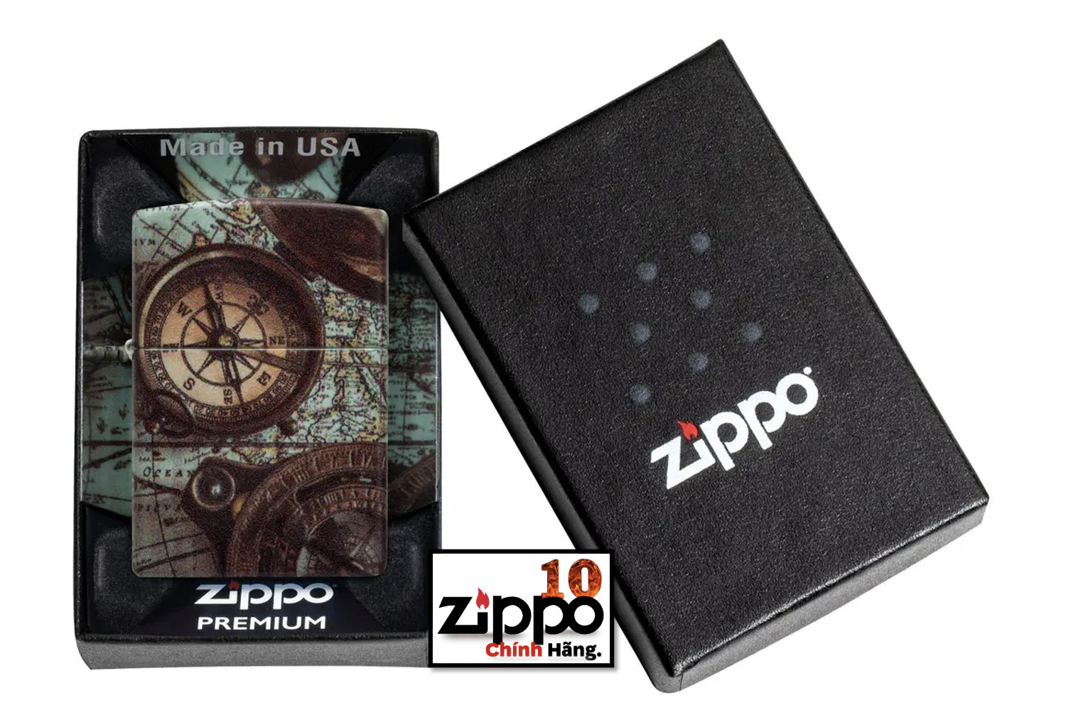 Bật lửa Zippo 49916 Compass Design - Chính hãng 100%